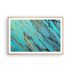 Poster in cornice rovere chiaro - Marea turchese - 91x61 cm