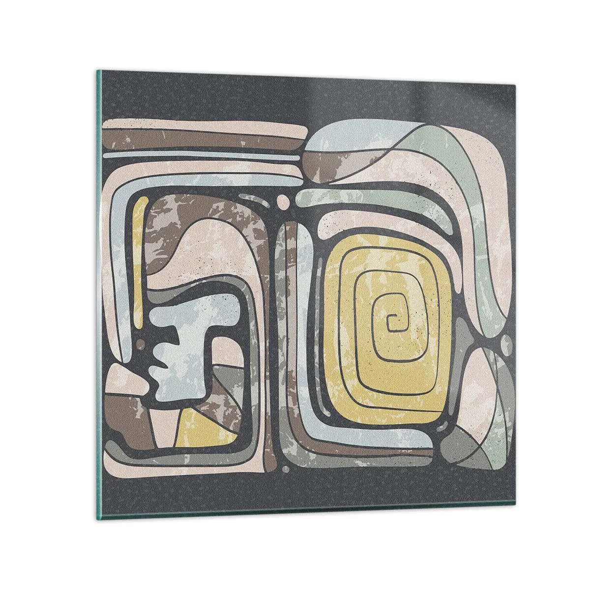 Quadro su vetro - Astrazione in spirito precolombiano - 30x30 cm