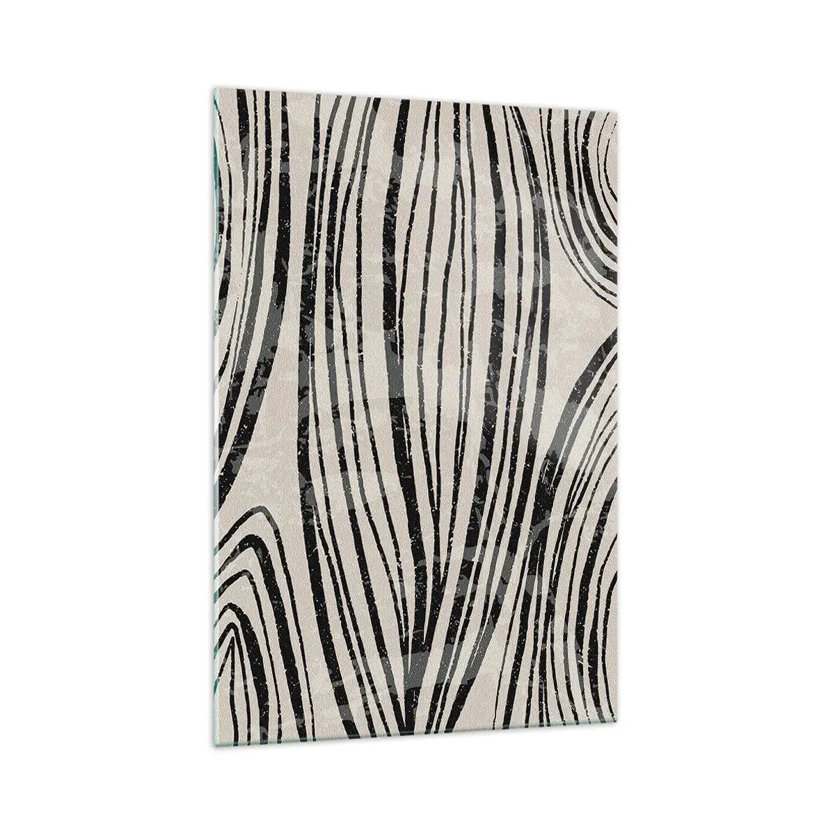 Quadro su vetro - Onde astratte in tonalità di bianco e nero - 70x100cm - Una palude di linee - Decorazione murale moderna per soggiorno e camera da letto ARTTOR