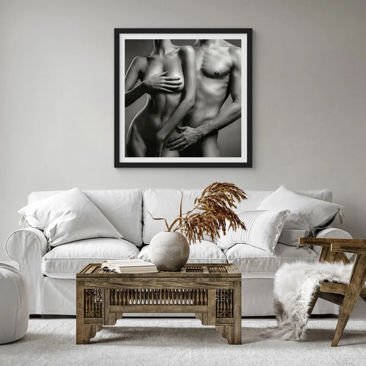 Poster in cornice nera - Adamo ed Eva - 30x30 cm