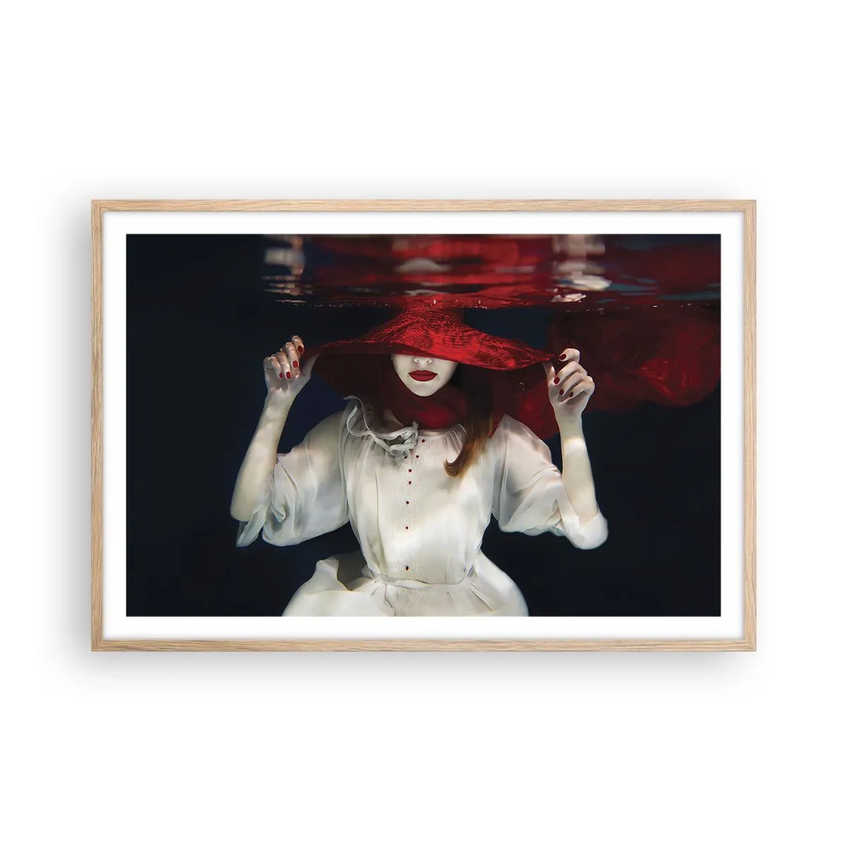 Poster in cornice rovere chiaro - Donnagatto - 91x61 cm