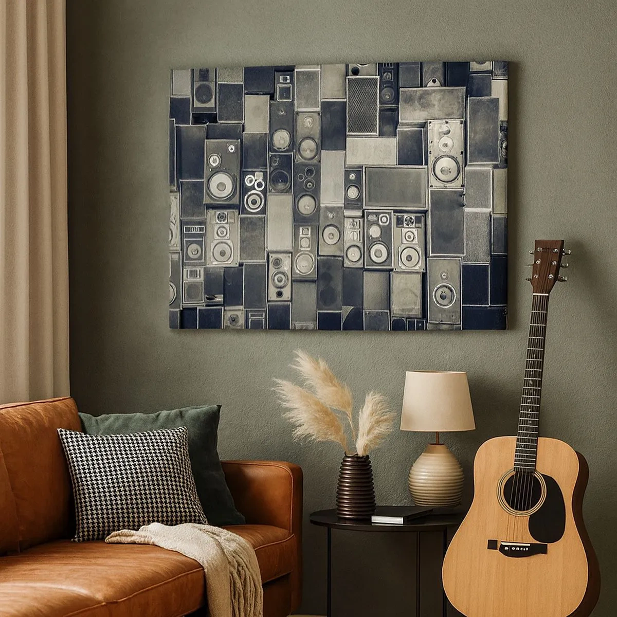 Quadro su tela - Stampe su Tela - Collezione di altoparlanti in stile retrò - 70x50cm - Armonia di suoni - Decorazione murale moderna per soggiorno e camera da letto ARTTOR