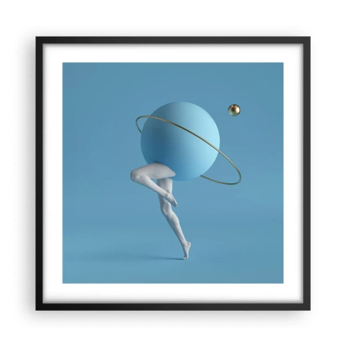 Poster in cornice nera - E i pianeti folleggiano - 50x50 cm