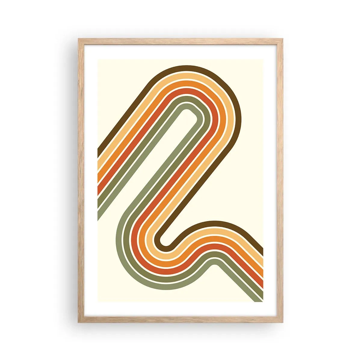 Poster in cornice rovere chiaro - Zig zag fino alla meta - 50x70 cm
