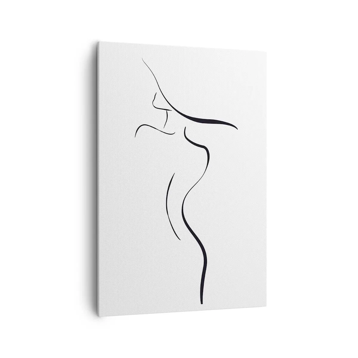 Quadro su tela - Stampe su Tela - Profilo minimalista di una silhouette femminile su uno sfondo bianco - 70x100cm - Inafferrabile come un'onda - Decorazione murale moderna per soggiorno e camera da letto ARTTOR