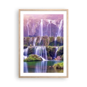 Poster in cornice rovere chiaro - La scala verso il cielo - 50x70 cm