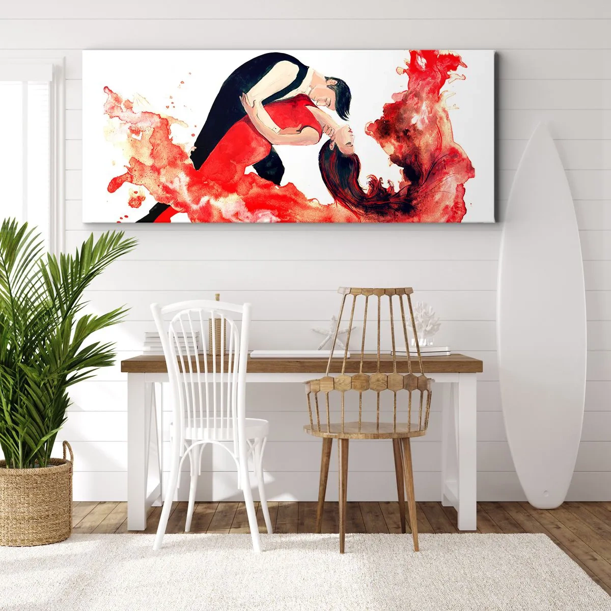 Quadro su tela - Stampe su Tela - Tango: un'onda di passione - 100x40 cm