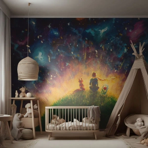 Fotomurali Standard Eco - Amore e amicizia: l'intero mondo - Per bambini, Amicizia, Astrazione - 150x105 cm