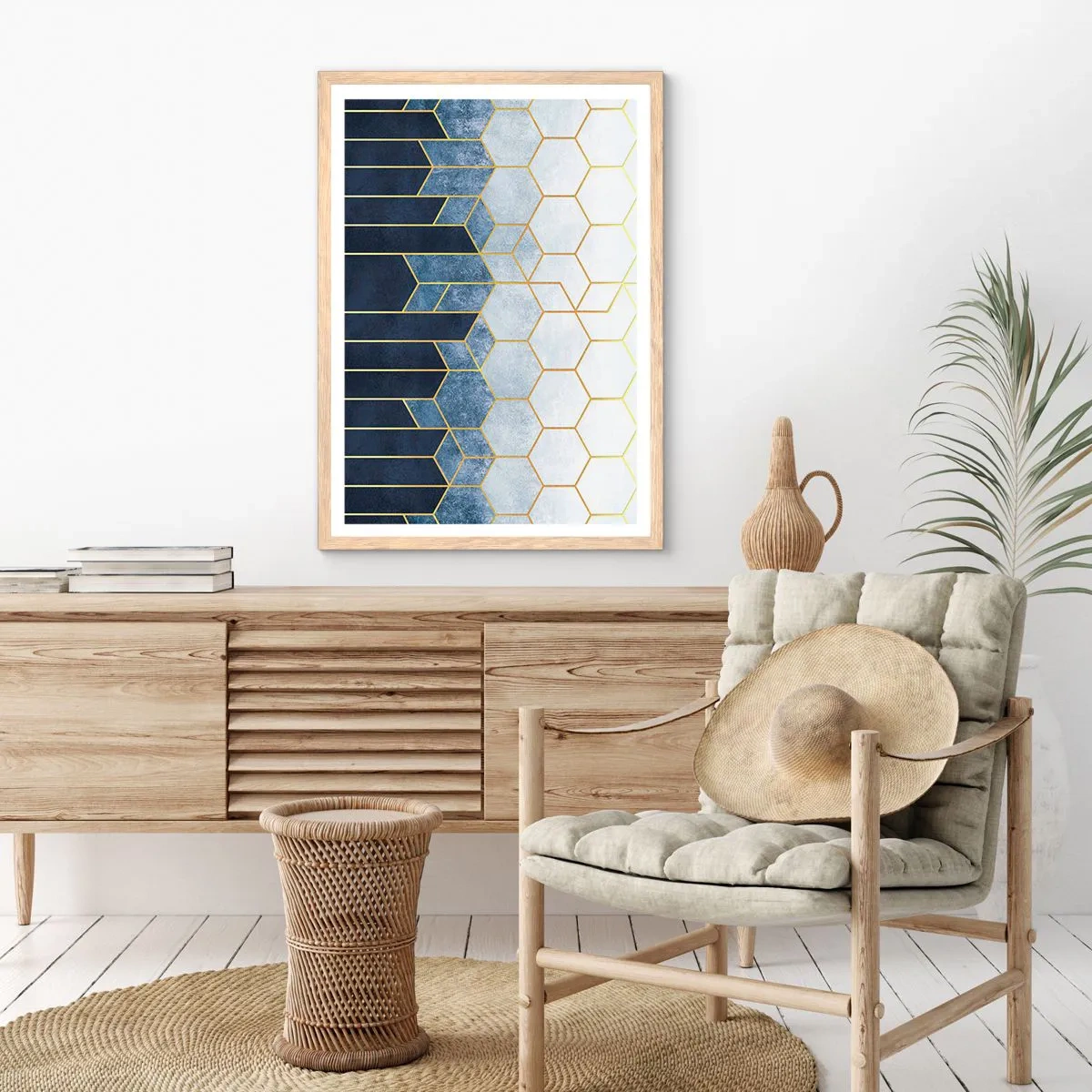 Poster in cornice rovere chiaro - Composizione a ritmo sincopato - 70x100 cm