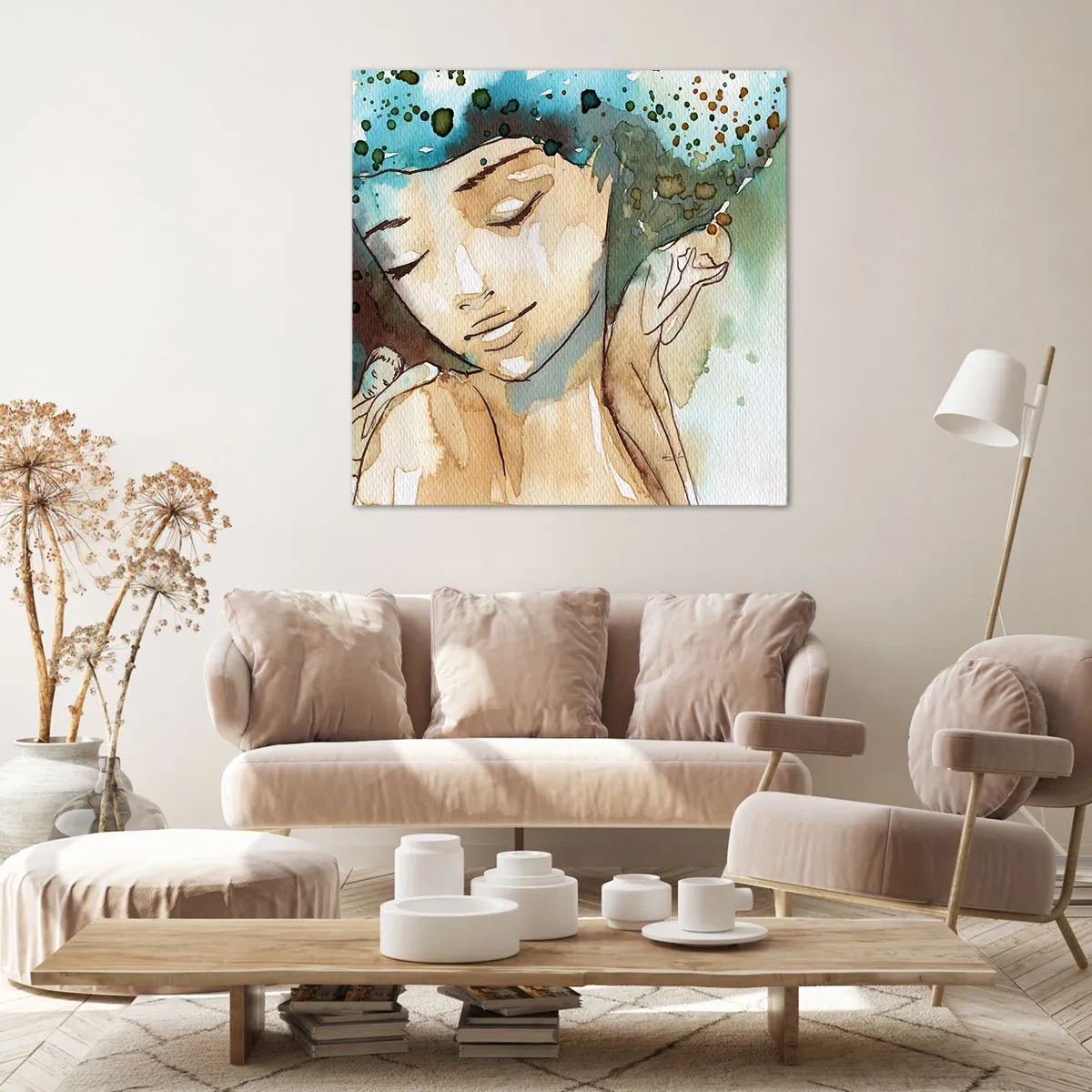 Quadro su tela - Stampe su Tela - Lady in blue - 70x70 cm