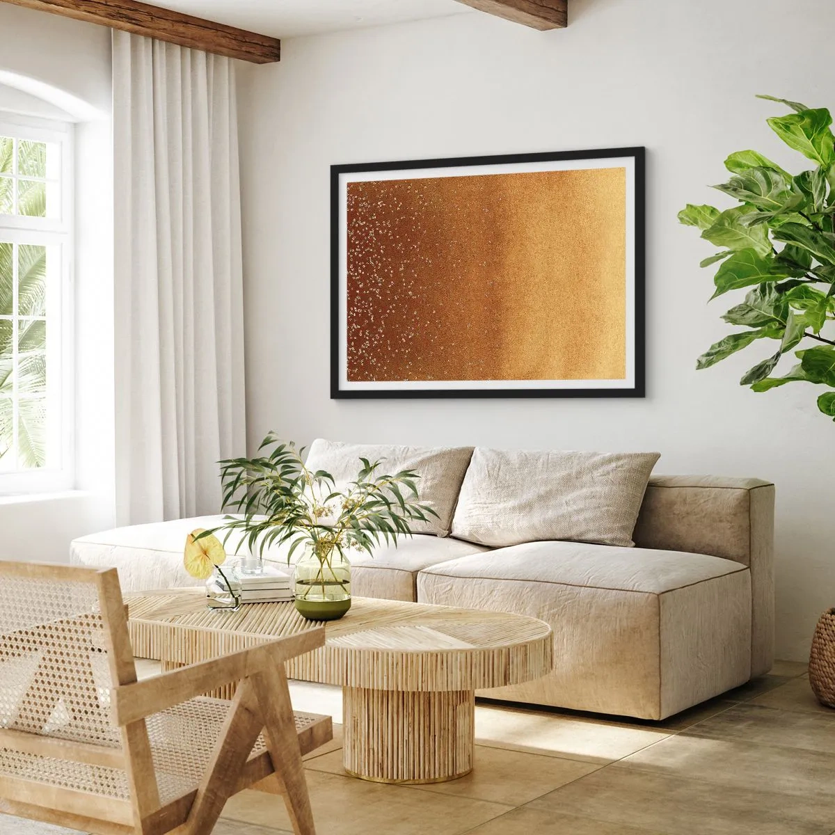 Poster in cornice nera - La nascita della luce - 40x30 cm