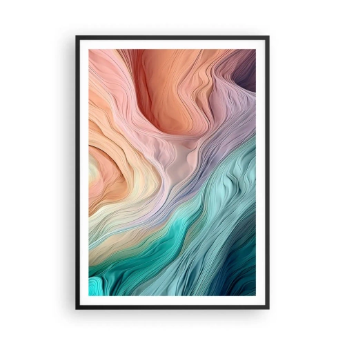 Poster in cornice nera - Onda arcobaleno - 70x100 cm