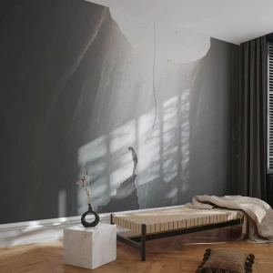 Fotomurali Standard Eco - Sagoma di un uomo su una roccia illuminata dalla luce dall'alto - 100x70cm - C'è sempre una via d'uscita - Decorazione murale moderna per soggiorno e camera da letto ARTTOR