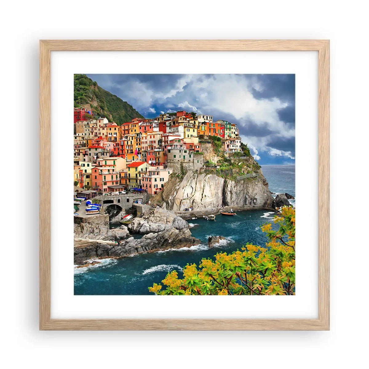 Poster in cornice rovere chiaro - Aggrappate alla roccia - 40x40 cm