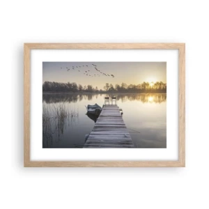 Poster in cornice rovere chiaro - Tornerò un giorno - 40x30 cm