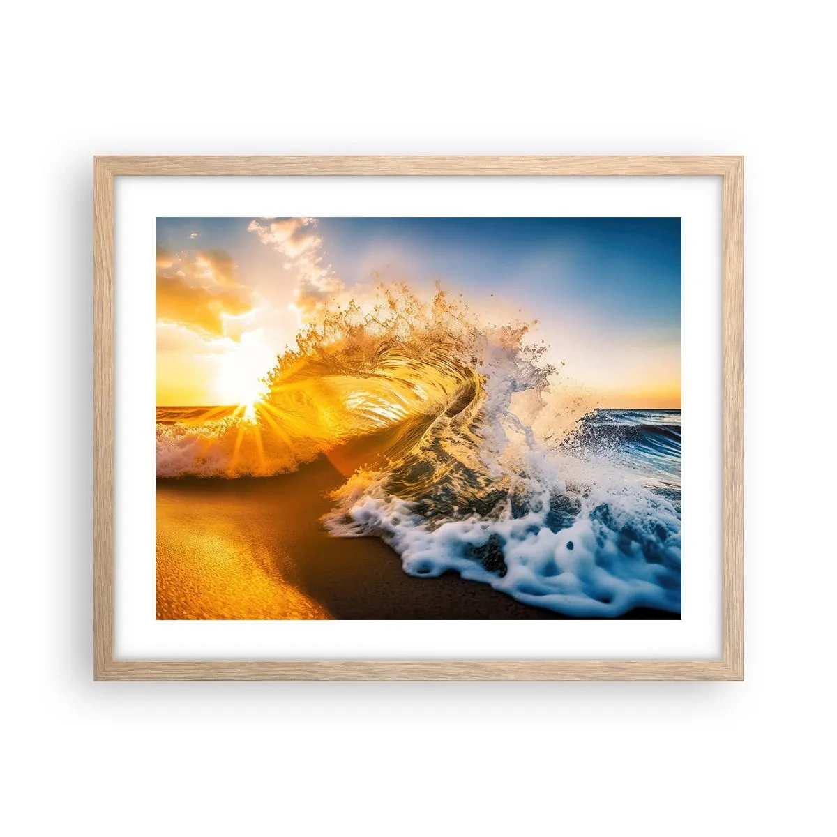 Poster in cornice rovere chiaro - Gioco sulla sabbia - 50x40 cm