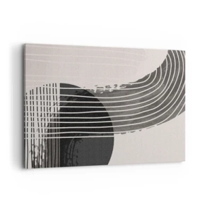 Quadro su tela - Stampe su Tela - Motivo astratto con linee e forme geometriche - 100x70cm - Andata e ritorno - Decorazione murale moderna per soggiorno e camera da letto ARTTOR