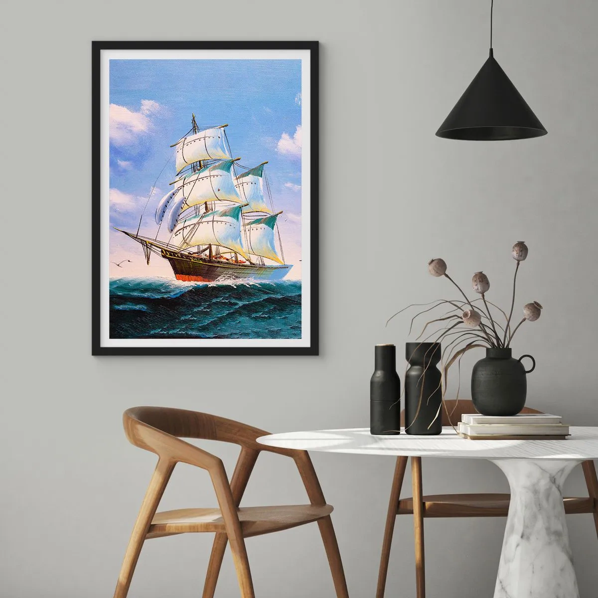 Poster in cornice nera - Con orgoglio nel vento - 70x100 cm