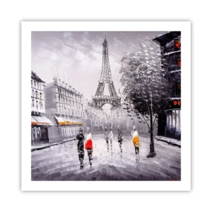 Poster - Passeggiata a Parigi - 60x60 cm