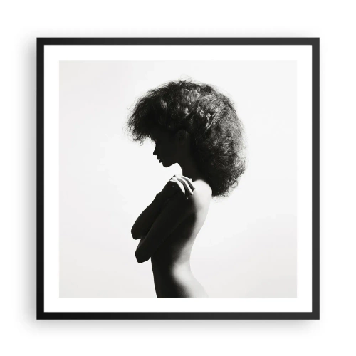 Poster in cornice nera - Come un fiore su un gambo snello - 60x60 cm