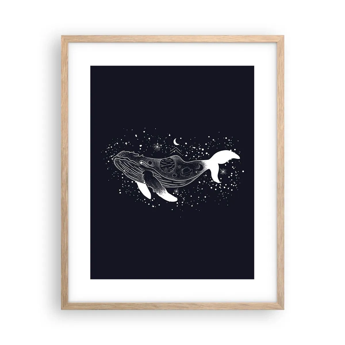 Poster in cornice rovere chiaro - Nell'oceano dell'universo - 40x50 cm