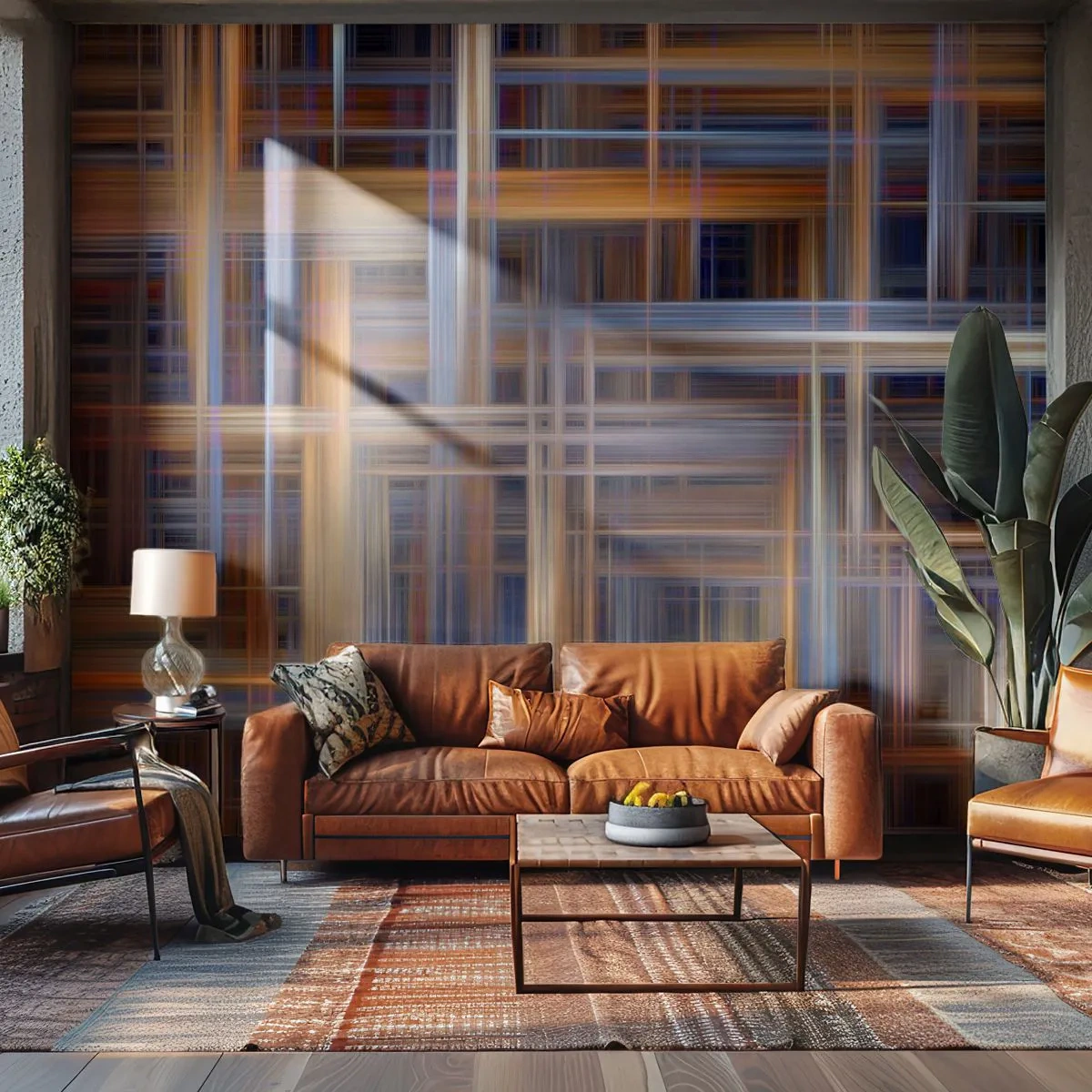 Fotomurali Standard Eco - Composizione geometrica astratta - 100x70cm - Tessute con la luce - Decorazione murale moderna per soggiorno e camera da letto ARTTOR