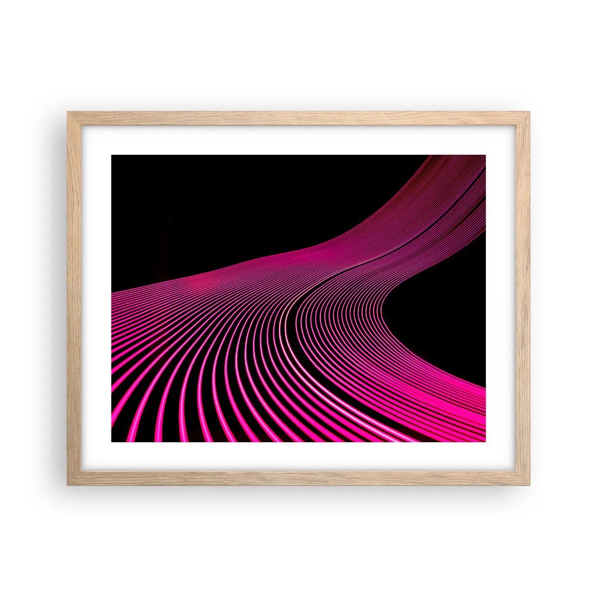 Poster in cornice rovere chiaro - Il viale della luce - 50x40 cm