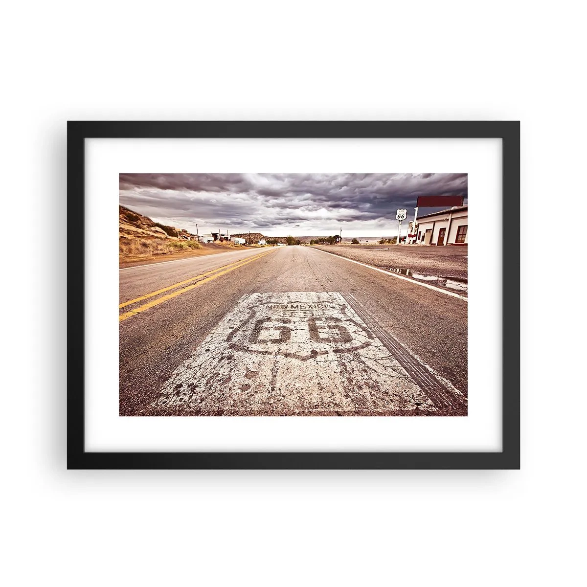 Poster in cornice nera - La Route 66: una leggenda americana - 40x30 cm