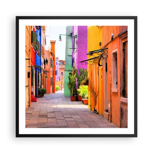 Poster in cornice nera - Angolo multicolore - 60x60 cm