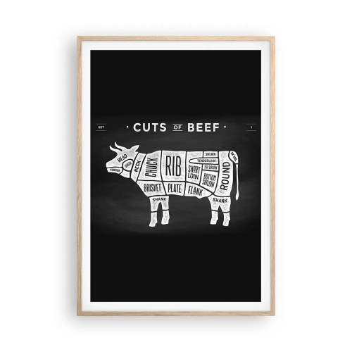 Poster in cornice rovere chiaro - Il sillabario del macellaio - 70x100 cm