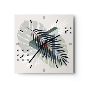 Orologio da parete - Orologio in Vetro - Natura e geometria: due ordini? - 40x40 cm