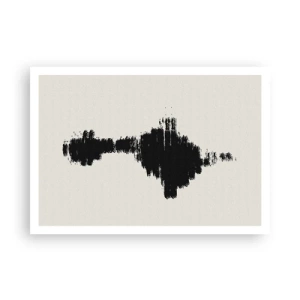 Poster - Un motivo astratto che ricorda un'onda sonora in stile minimalista. - 100x70cm - Le vibrazioni della fantasia - Decorazione murale moderna per soggiorno e camera da letto ARTTOR