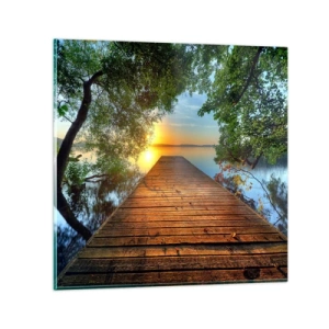 Quadro su vetro - Non avere fretta, siediti - 30x30 cm