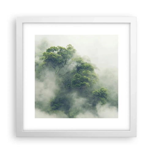 Poster in cornice bianca - Avvolti dalla nebbia - 30x30 cm