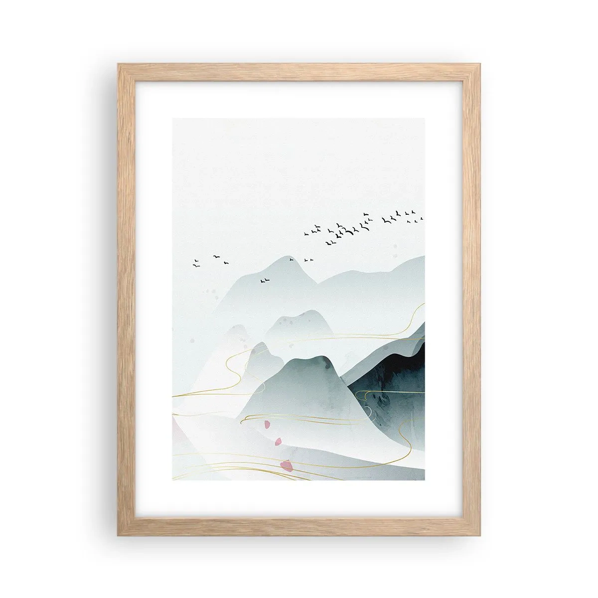 Poster in cornice rovere chiaro - Oltre le cime - 30x40 cm