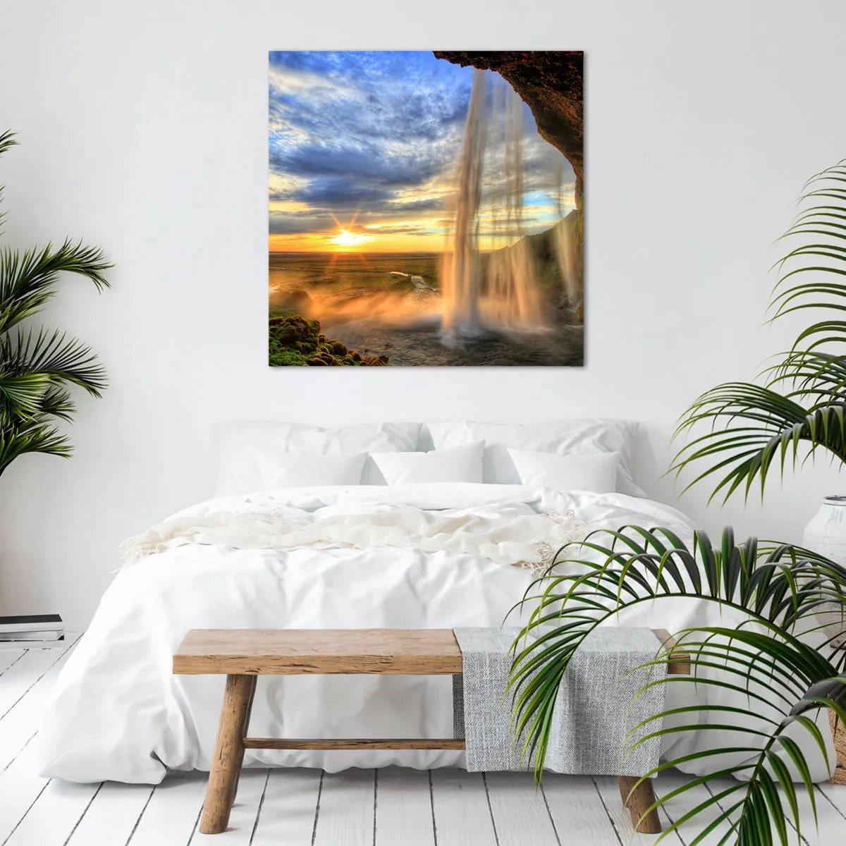 Quadro su tela - Stampe su Tela - Il mondo dietro una tenda di gocce - 60x60 cm