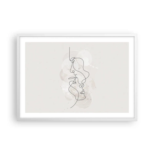 Poster in cornice bianca - Intrecciati in un abbraccio - 70x50 cm