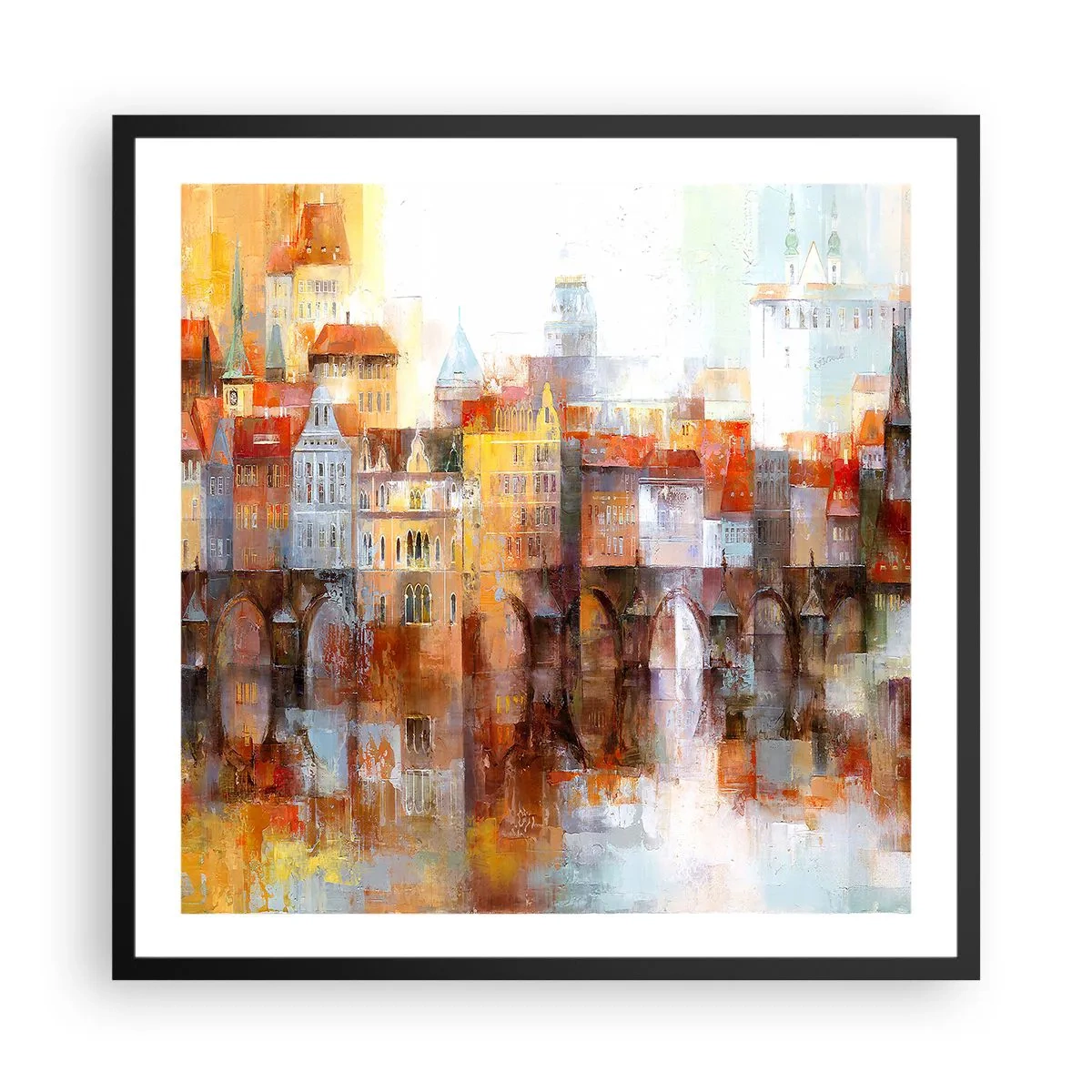 Poster in cornice nera - Anche sotto il ponte è bello - 60x60 cm