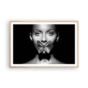 Poster in cornice rovere chiaro - Il bacio delle farfalle - 91x61 cm