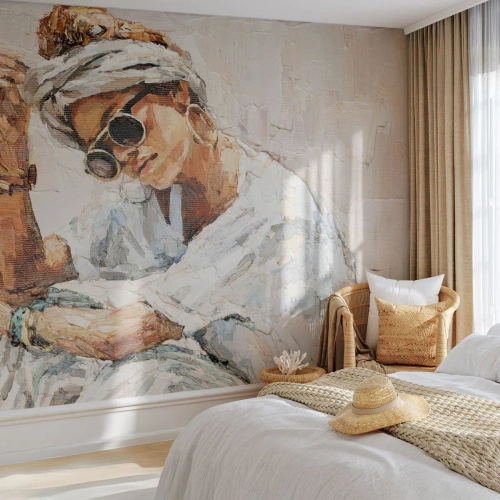 Fotomurali Autoadesivo Deluxe Sticker - Ritratto in pieno sole - Ritratto, Boho, Olio - 350x256 cm
