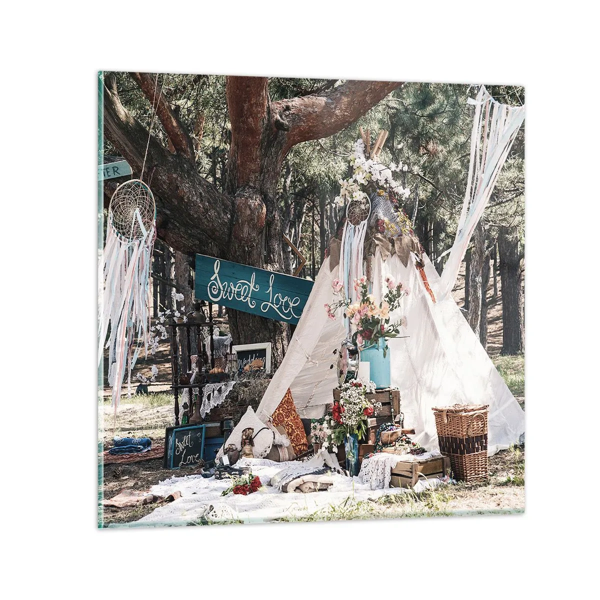 Quadro su vetro - Make love... - 50x50 cm