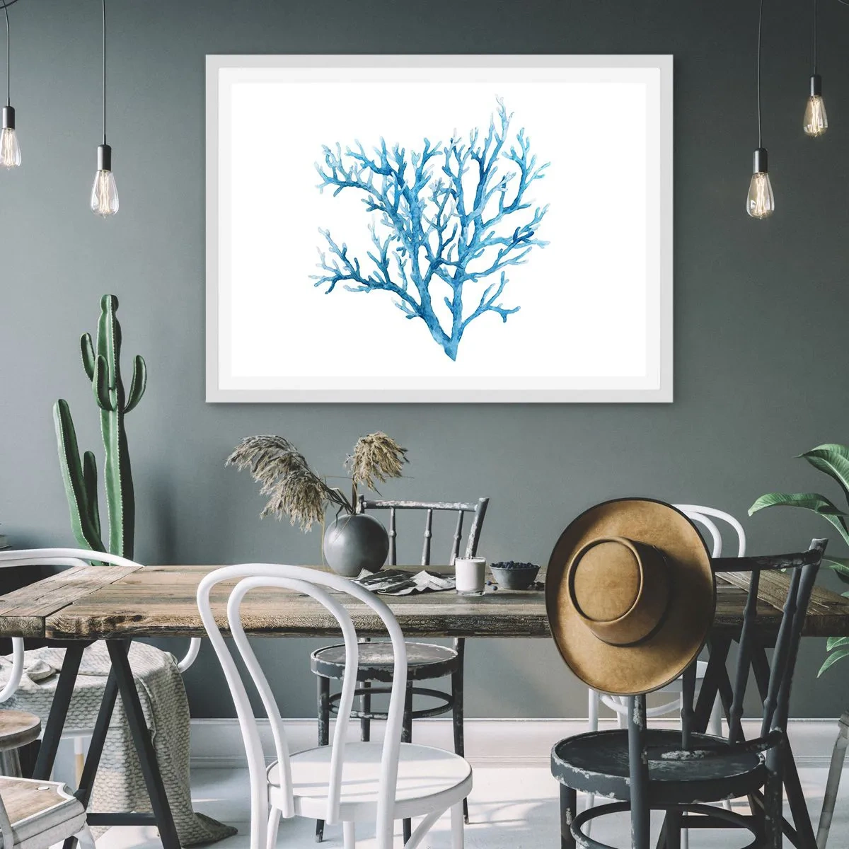 Poster in cornice bianca - Filigrana marina - 40x30 cm