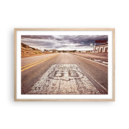 Poster in cornice rovere chiaro - La Route 66: una leggenda americana - 70x50 cm