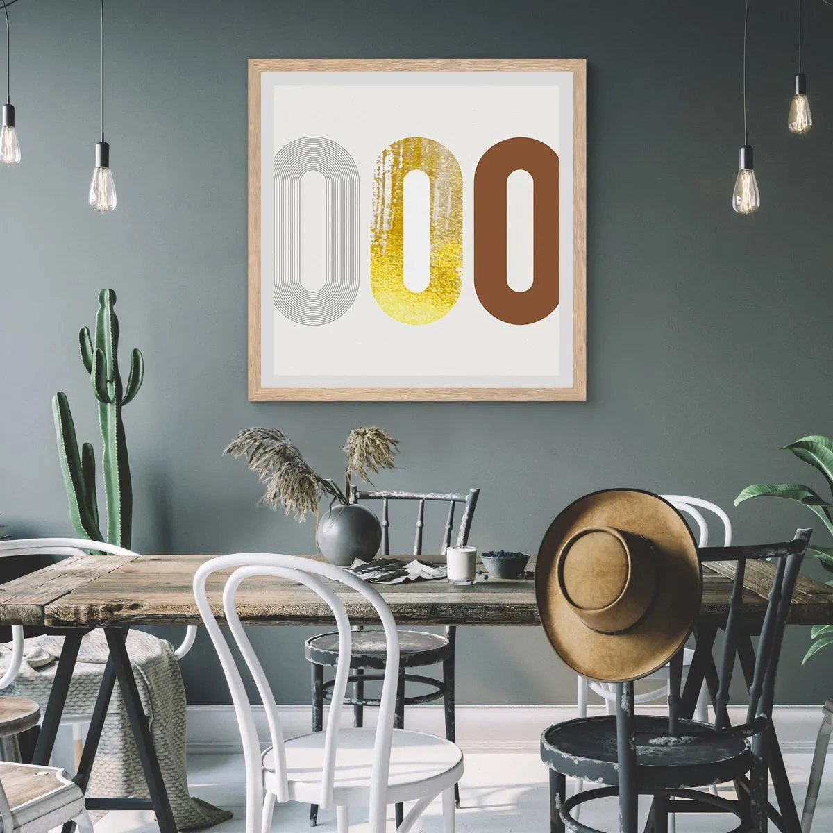 Poster in cornice rovere chiaro - Ohh! - 40x40 cm