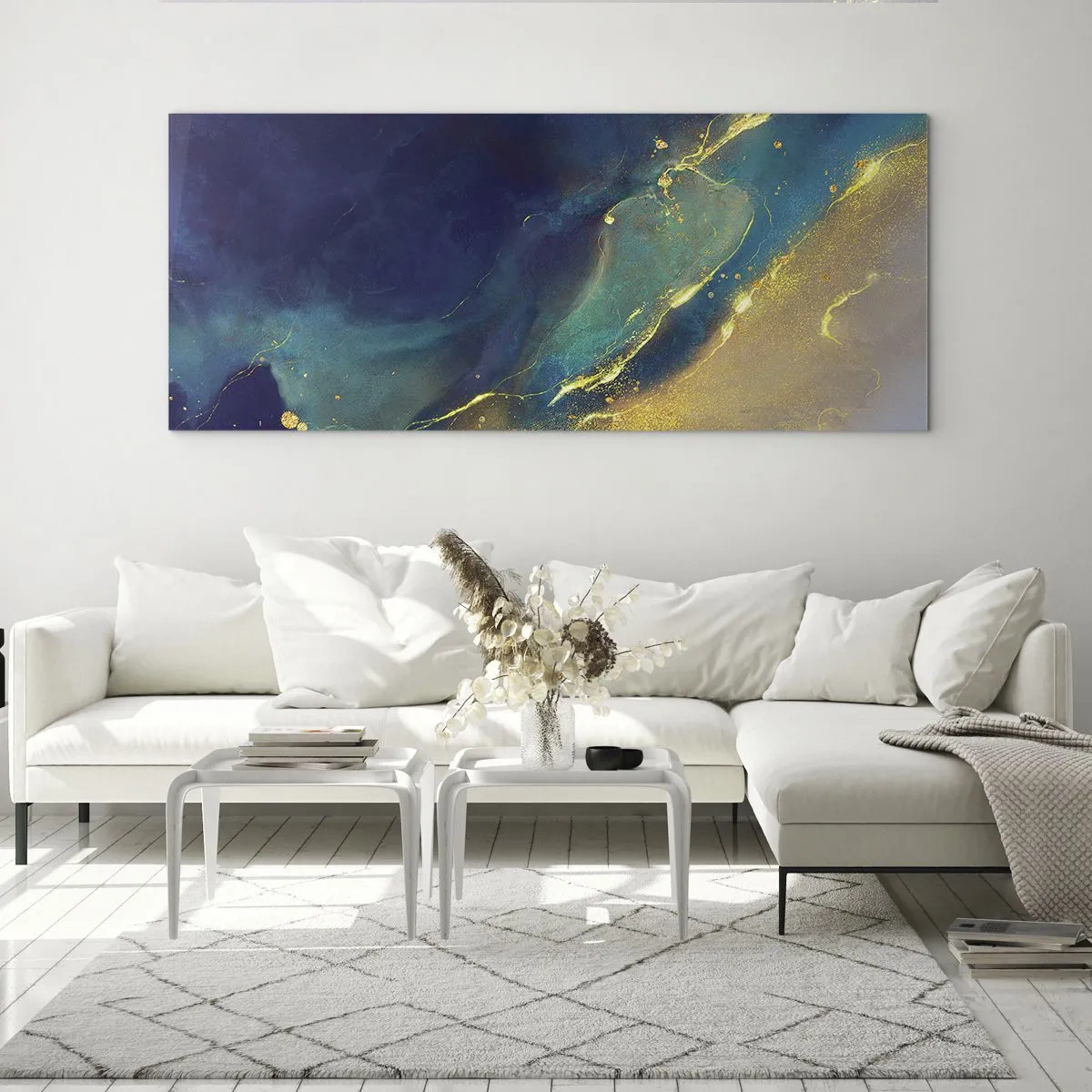 Quadro su vetro - La palude dorata - 90x30 cm