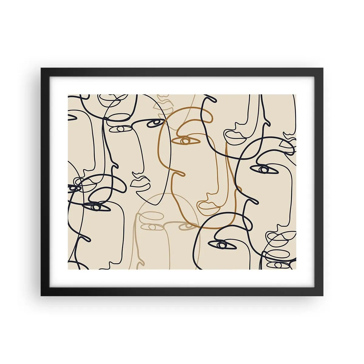 Poster in cornice nera - Ritratto multiplo - 50x40 cm