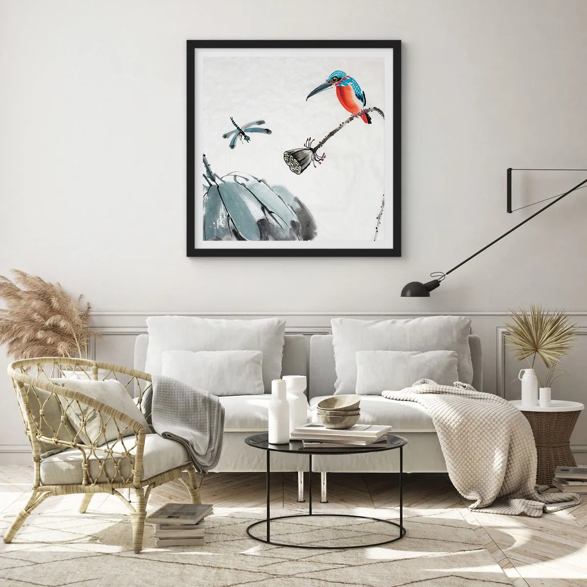 Poster in cornice nera - La vita del prato - 60x60 cm