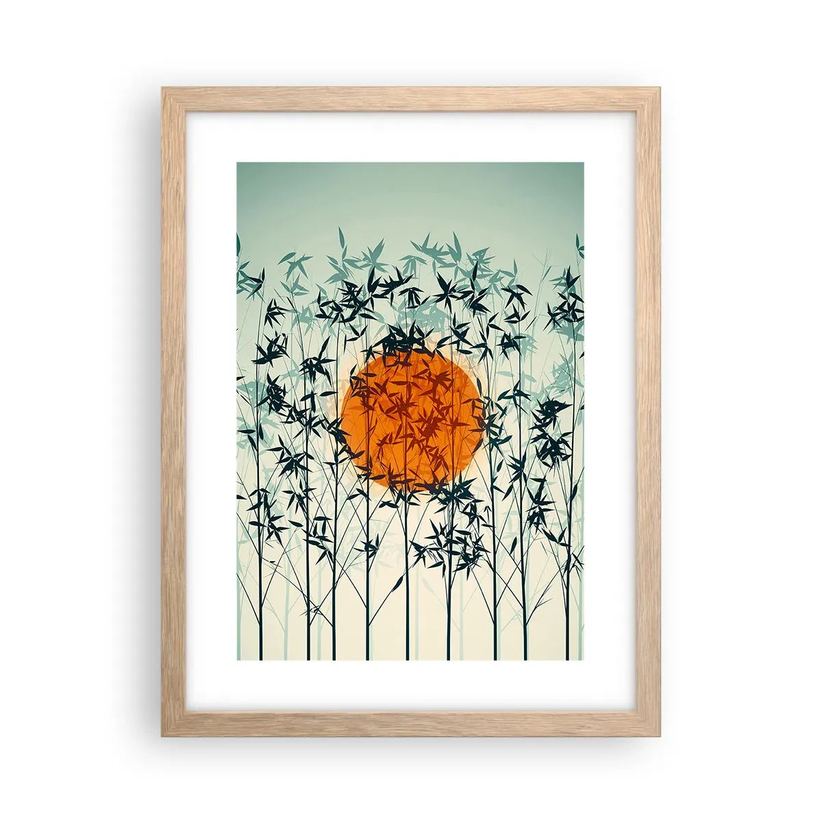 Poster in cornice rovere chiaro - Sole giapponese - 30x40 cm