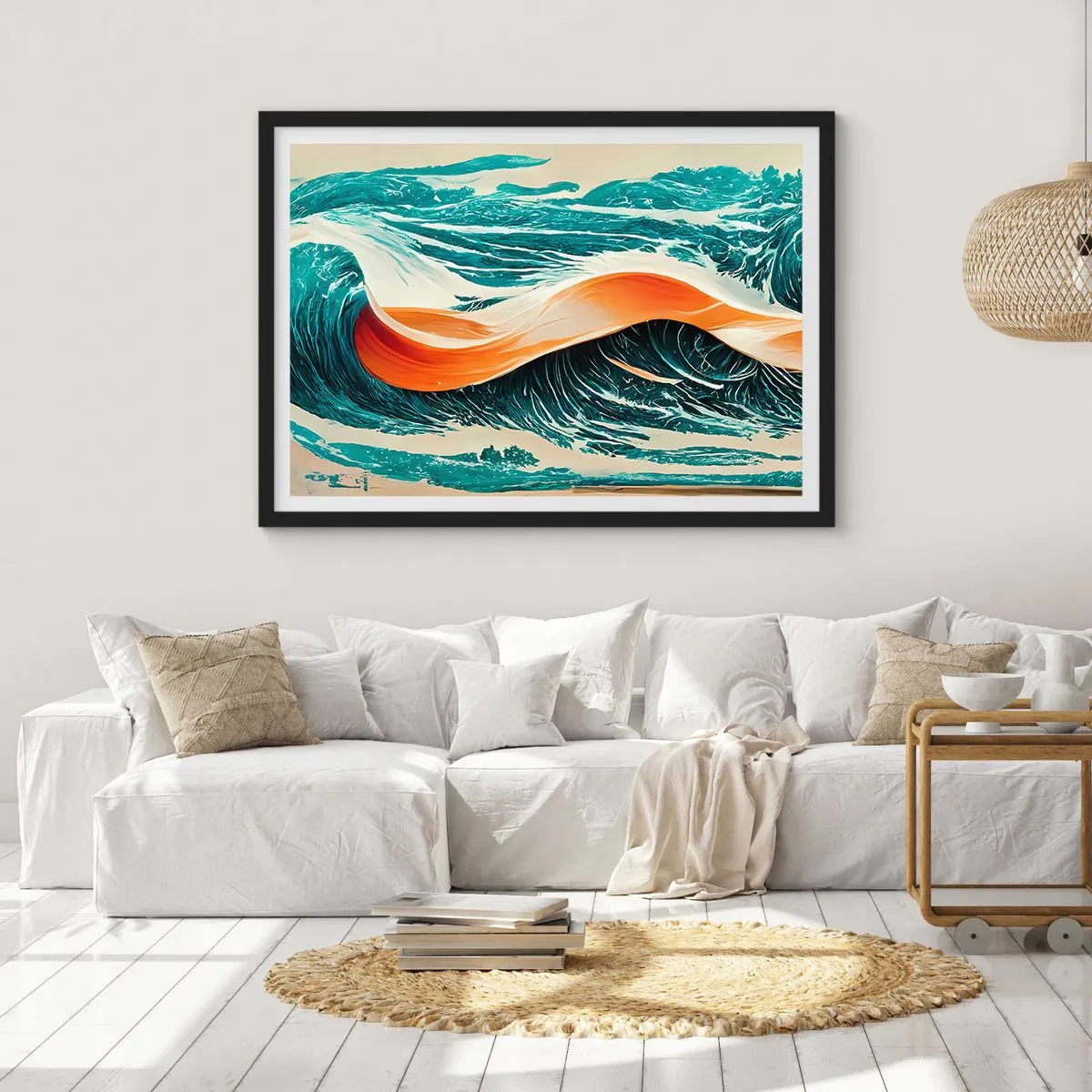 Poster in cornice nera - Il sogno del surfista - 91x61 cm
