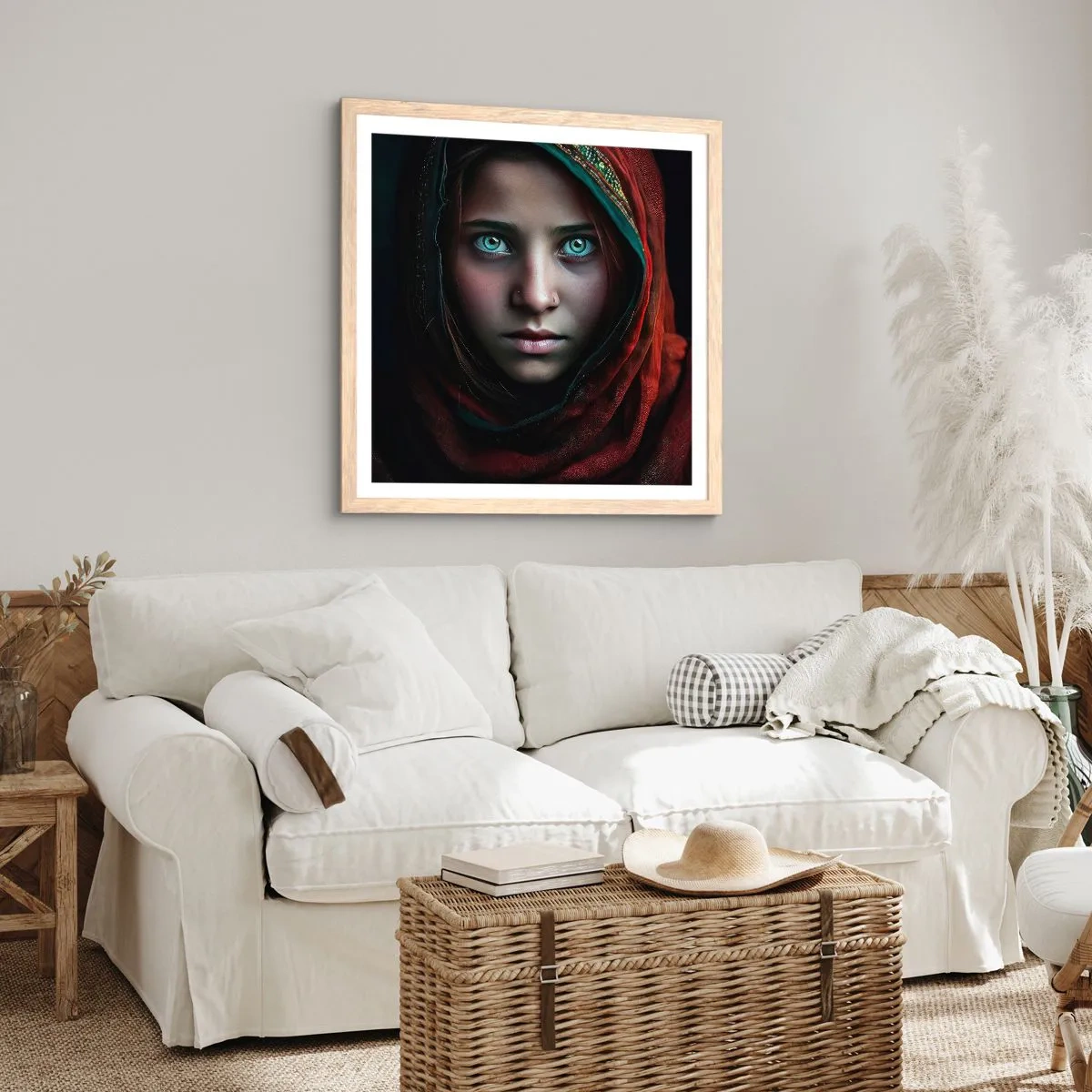 Poster in cornice rovere chiaro - Principessa d'oriente - 40x40 cm